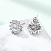 Brass Micro Pave Clear Cubic Zirconia Stud Earrings EJEW-R009-02P-3