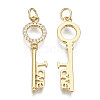 Brass Micro Pave Clear Cubic Zirconia Pendants for Valentine's Day ZIRC-N039-089-NF-1