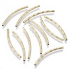 Brass Curved Tube Beads X-KK-R112-033C-NF-2