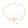 Bowknot Glass Seed Beaded Stretch Bracelets for Women JP0596-1-1