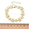 Brass Micro Pave Cubic Zirconia Link Chain Bracelets for Women BJEW-D457-01G-03-5