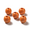 Halloween Printed Spider Webs Colored Wood European Beads WOOD-K007-04H-2