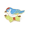 Bird with Branch Enamel Pin JEWB-J005-12B-G-1