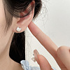 925 Sterling Silver Stud Earrings EJEW-C176-01A-MS-2