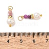 3Pcs 3 Styles Faceted Natural Ruby & Rhodonite & Amethyst and Potato Pearl Pandants PALLOY-JF06048-01-3