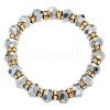 Electroplated Glass Beads Stretch Bracelets PW-WGDFEAE-06-1