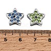 Alloy with Rhinestone Slide Charms RB-NH0002-05P-3