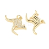 Brass Micro Pave Cubic Zirconia Pendants KK-C162-086B-G-2