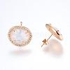 Brass Micro Pave Cubic Zirconia Stud Earring Findings ZIRC-G116-27-C01-2