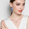 3 Pairs 3 Colors Sparkling Rhinestone Leafy Branch Dangle Stud Earrings EJEW-FI0001-90-7