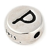 925 Sterling Silver Flat Round with Letter Beads LS-STER-G044-01AS-P-2