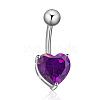 Brass Cubic Zirconia Belly Rings WGBA42D-01-2