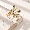 Flower 304 Stainless Steel Cuff Rings for Women STAS-Z112-19G-3