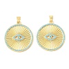 Brass Micro Pave Sky Blue Cubic Zirconia Pendants CU-CBA6938-06G-02-1