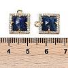 Natural Lapis Lazuli Faceted Square Charms G-I375-06G-02-3