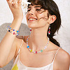 50Pcs 5 Colors Handmade Evil Eye Lampwork Beads Strands LAMP-TA0001-90-10