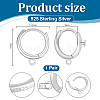 1 Pair 925 Sterling Silver Hoop Earring Findings STER-PH0004-91P-2