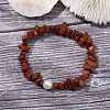 Natural Red Jasper Chips Stretch Bracelets for Women BJEW-JB11343-04-1