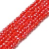 Electroplate Opaque Solid Color Crystal Glass Rondelle Beads Strands X-EGLA-F049A-06AB-1