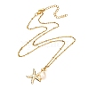 Starfish/Sea Stars & Natural Pearl Pendant Necklace for Teen Girl Women NJEW-JN03717-01-1