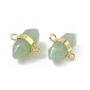 Natural  Green Aventurine Double Terminal Pointed Connector Charms G-P491-11G-02-3