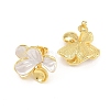 Brass Enamel Stud Earring Findings KK-CBA58F9-01G-04-2