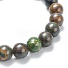 Natural Gemstone Stretch Beaded Bracelets G-A185-01L-4