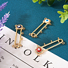 3Pcs 3 Colors Rack Plating Brass Micro Pave Cubic Zirconia Brooch Finding KK-TA0001-32-5