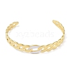 304 Stainless Steel White Enamel Twisted Chain Open Cuff Bangles for Women BJEW-C071-17G-3
