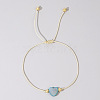 Adjustable Rainbow Dyed Shell Heart Braided Bead Bracelets for Women JE7458-2-1