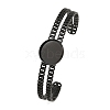 304 Stainless Steel Blank Cuff Bangle Bases with Flat Round Tray SA-CBA82C8-05A-EB-1