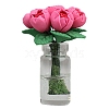 Polymer Clay Rose with Resin Vase Miniature Ornaments PW-WG42D34-04-1