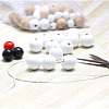 Spray Painted Natural Wood European Beads WOOD-Q035-03B-01-2