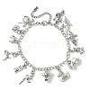 Tibetan Style Alloy Animal Charm Bracelets BJEW-FS00012-1