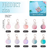 100Pcs 10 Colors Frosted Crackle Glass Pendants PALLOY-TAC0206-4