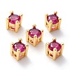 Brass inlaid Cubic Zirconia Slide Charms X-ZIRC-F125-02-G-2