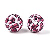 ABS Plastic Leopard Print Round Beads SACR-T017-75B-01-2