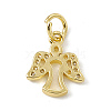 Brass Micro Pave Cubic Zirconia Charms ZIRC-F132-03G-2