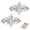 ANATTASOUL 1Pc Flower Alloy with Glass Detachable Shoe Buckel Clips AJEW-AN0007-18-1