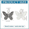 2Pcs 2 Colors 925 Sterling Silver Butterfly Charms STER-PH0002-73-3