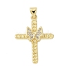 Brass Micro Pave Cubic Zirconia Pendants KK-P293-21C-G-1