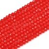 Opaque Solid Color Crystal Glass Faceted Rondelle Beads Strands GLAA-F025-A08-2