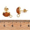 Natural Tiger Eye/Natural Lapis Lazuli/Natural Amethyst/Natural Green Aventurine/Natural Rose Quartz & 304 Stainless Steel Stud Earring Settings EJEW-JE07335-3