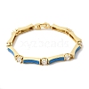 Brass Micro Pave Clear Cubic Zirconia Link Chain Bracelets for Women BJEW-H639-04G-6
