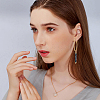8 Pair 8 Style Natural & Synthetic Mixed Gemstone Beaded Column Drop Earrings EJEW-AB00040-6
