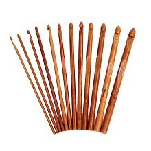 12Pcs Carbonized Bamboo Knitting Needles PW-WG37861-01