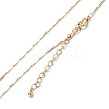 Brass Bar Link Chain Necklaces NJEW-K123-04G