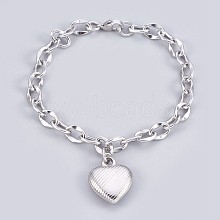 Tarnish Resistant 304 Stainless Steel Pendant Bracelets BJEW-P237-05P