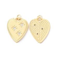 Rack Plating Brass Micro Pave Cubic Zirconia Pendants X-KK-F852-06G