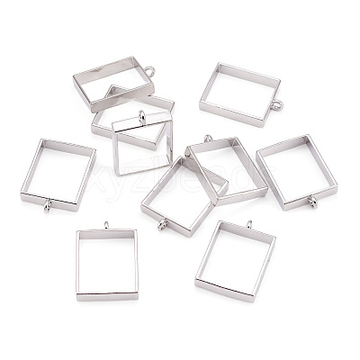 Alloy Open Back Bezel Big Pendants PALLOY-TA0021-02P-1